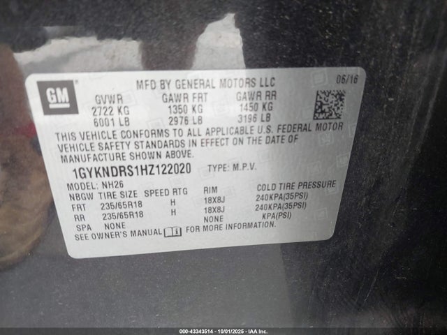 2017 CADILLAC XT5 1GYKNDRS1HZ122020 Photo 8