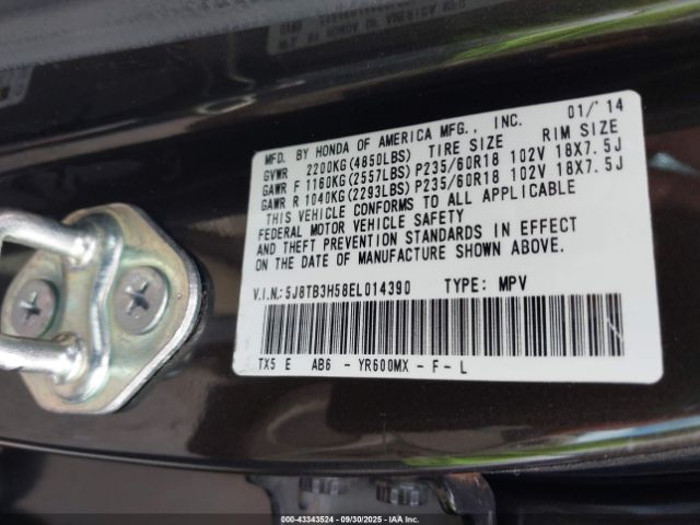 2014 ACURA RDX 5J8TB3H58EL014390 Photo 8