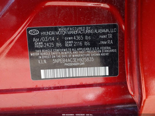 Hyundai gamma 2014 5NPEB4AC3EH925835 Image 9