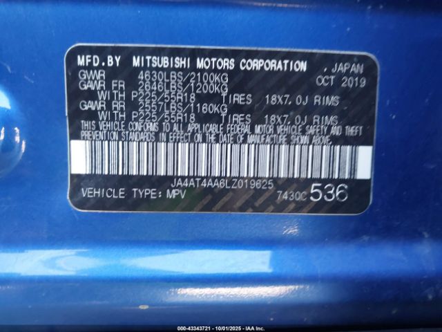 2020 MITSUBISHI ECLIPSE CROSS JA4AT4AA6LZ019625 Photo 8