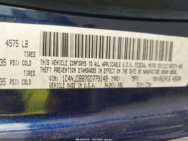 2016 JEEP COMPASS 1C4NJDBB7GD779148 Photo 8