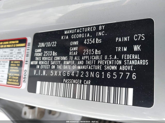 5XXG64J23NG165776 KIA K5 Gt-line