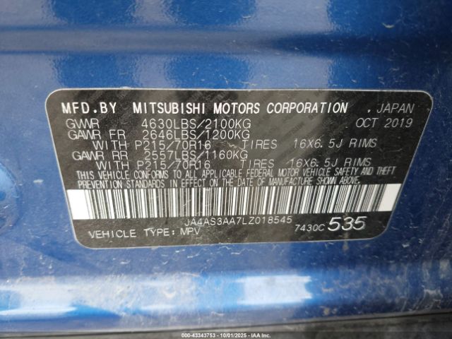 2020 MITSUBISHI ECLIPSE CROSS JA4AS3AA7LZ018545 Photo 8