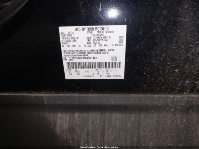 2017 FORD EXPLORER 1FM5K8GT8HGA01183 Photo 8