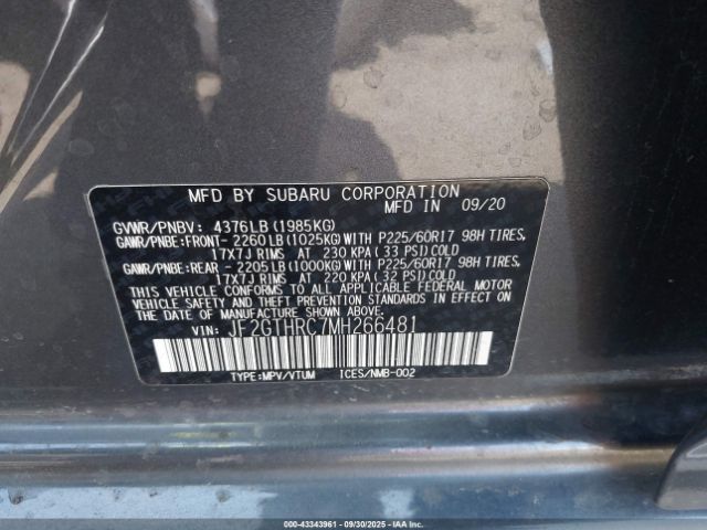 2021 SUBARU CROSSTREK JF2GTHRC7MH266481 Photo 8