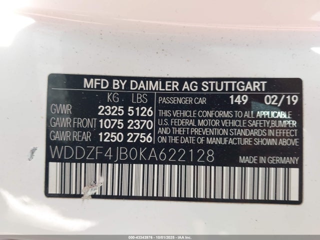 Mercedes-Benz E 300 2019 WDDZF4JB0KA622128 Image 9