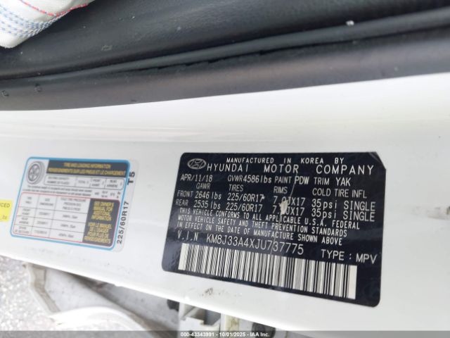 2018 HYUNDAI TUCSON KM8J33A4XJU737775 Photo 8