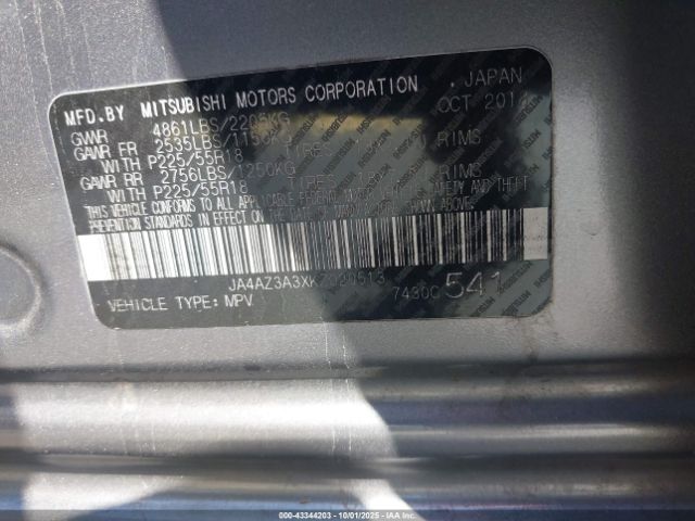 2019 MITSUBISHI OUTLANDER JA4AZ3A3XKZ020513 Photo 8