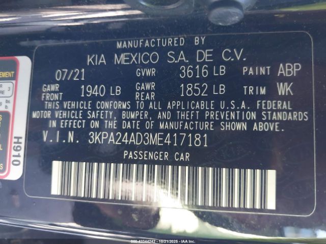 2021 KIA RIO 3KPA24AD3ME417181 Photo 8