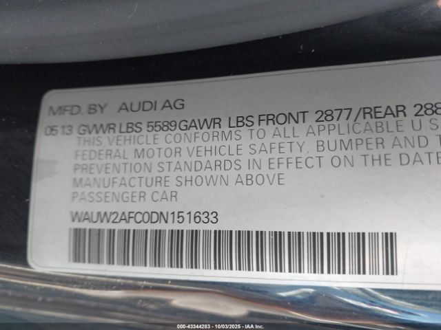 2013 AUDI S7 WAUW2AFC0DN151633 Photo 8