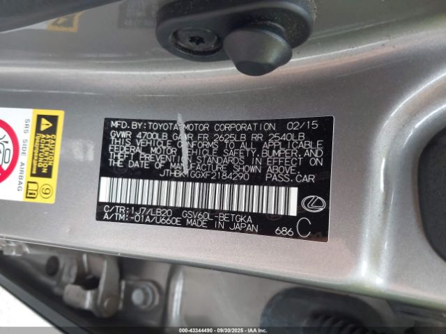 2015 LEXUS ES 350 JTHBK1GGXF2184290 Photo 8