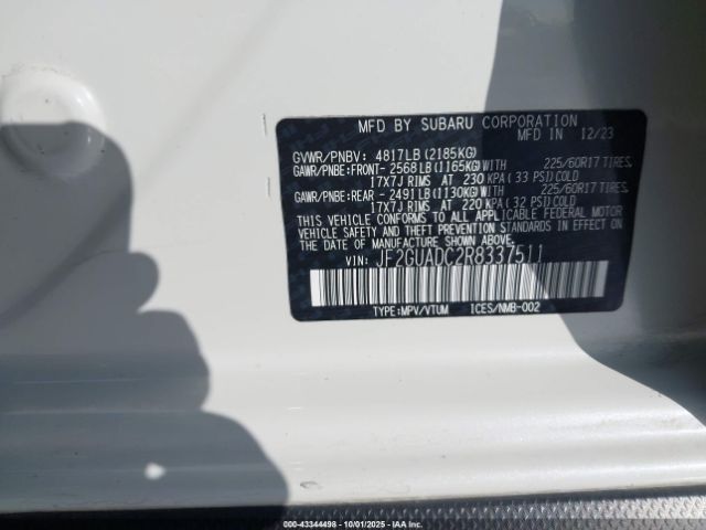 2024 SUBARU CROSSTREK JF2GUADC2R8337511 Photo 8