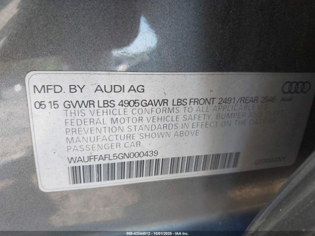 2016 AUDI A4 WAUFFAFL5GN000439 Photo 8