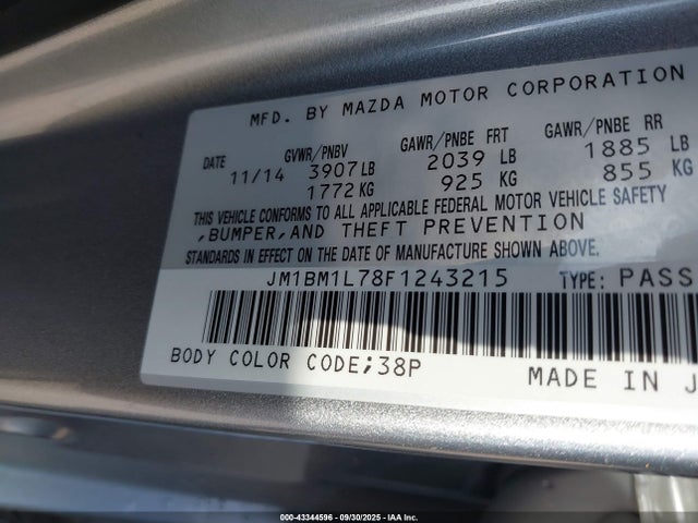 JM1BM1L78F1243215 Mazda pe