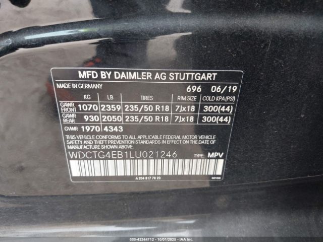 2020 MERCEDES-BENZ GLA 250 WDCTG4EB1LU021246 Photo 8