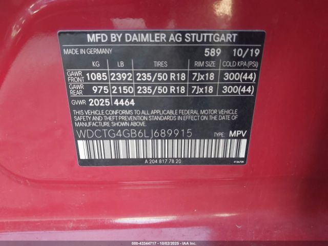 2020 MERCEDES-BENZ GLA 250 WDCTG4GB6LJ689915 Photo 8