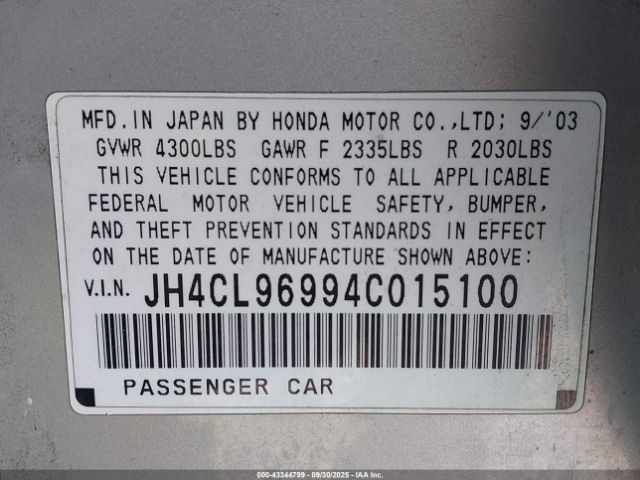 2004 ACURA TSX JH4CL96994C015100 Photo 8