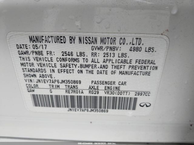 2018 INFINITI Q50 JN1EV7AP6JM350869 Photo 8