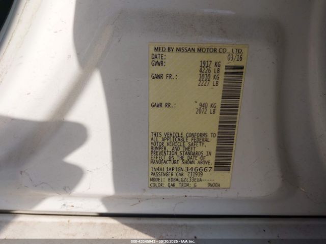 2016 NISSAN ALTIMA 1N4AL3AP3GN346667 Photo 8