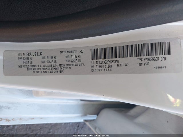 Chrysler 200 2015 1C3CCCAB2FN651846 Image 9