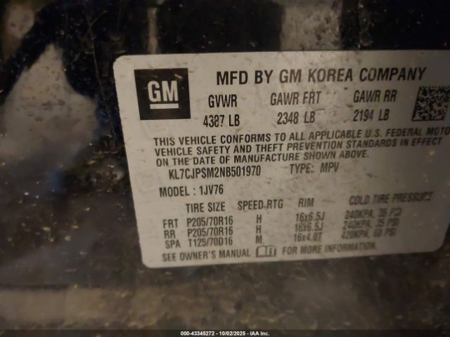 2022 CHEVROLET TRAX KL7CJPSM2NB501970 Photo 8