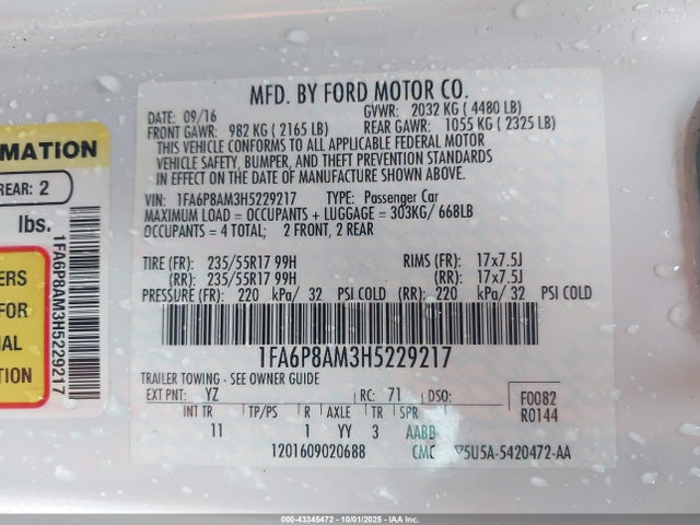 Ford Mustang V6 2017 1FA6P8AM3H5229217 Image 9
