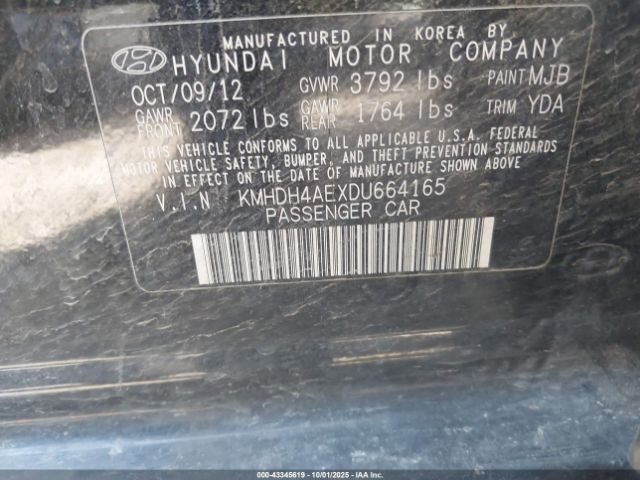 2013 HYUNDAI ELANTRA KMHDH4AEXDU664165 Photo 8