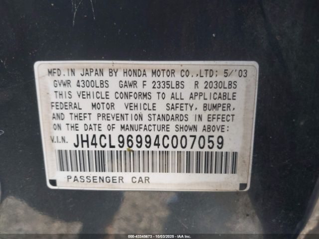 2004 ACURA TSX JH4CL96994C007059 Photo 8