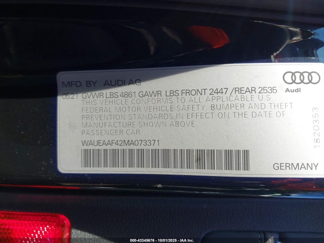2021 AUDI A4 WAUEAAF42MA073371 Photo 8