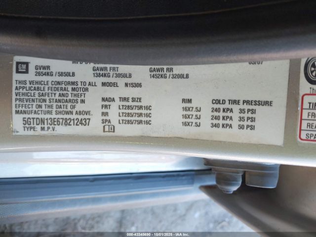 2007 HUMMER H3 SUV 5GTDN13E678212437 Photo 8