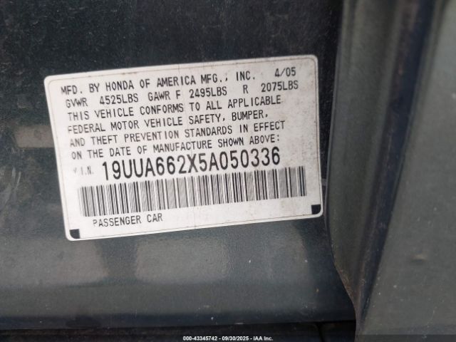 2005 ACURA TL 19UUA662X5A050336 Photo 8