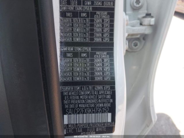 2019 LAND ROVER DISCOVERY SPORT SALCP2FX9KH795152 Photo 8