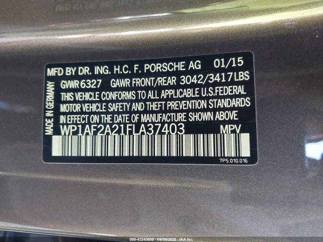 2015 PORSCHE CAYENNE WP1AF2A21FLA37403 Photo 8