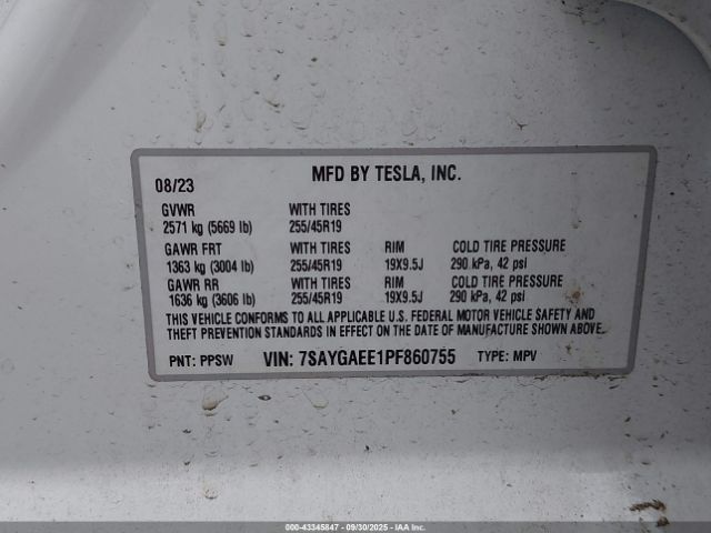 2023 TESLA MODEL Y 7SAYGAEE1PF860755 Photo 8