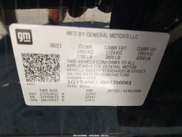 2021 CADILLAC ESCALADE ESV 1GYS4NKL4MR356061 Photo 8