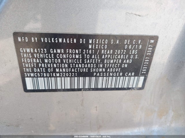 Volkswagen 1.4 tsi 2019 3VWC57BU1KM220221 Image 9