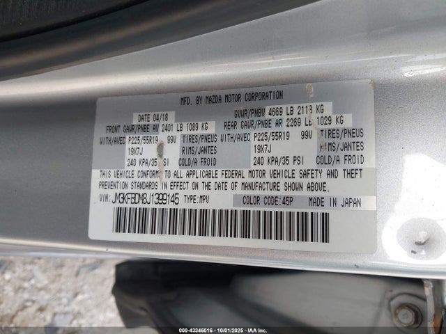Aukcja sprzedaży 2018 Mazda Cx-5 Grand Touring, vin: JM3KFBDM8J1399145, numer aukcji: 43346016