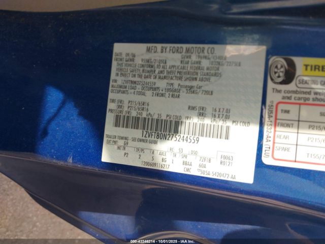 2007 FORD MUSTANG 1ZVFT80N275244559 Photo 8