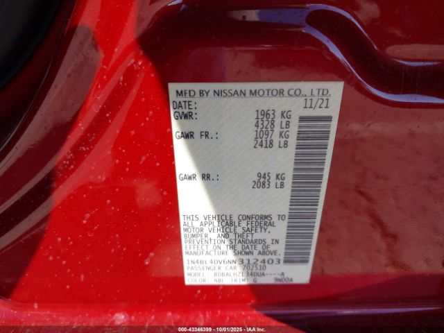 2022 NISSAN ALTIMA 1N4BL4DV6NN312403 Photo 8