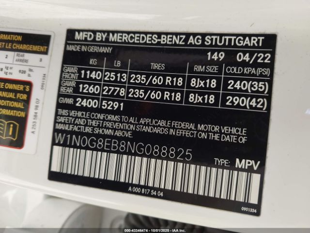 2022 MERCEDES-BENZ GLC 300 W1N0G8EB8NG088825 Photo 8