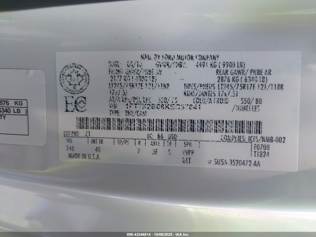 Ford F-250 Xl 2019 1FT7X2B68KEC37641 Image 18
