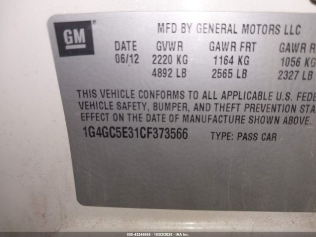 2012 BUICK LACROSSE 1G4GC5E31CF373566 Photo 8