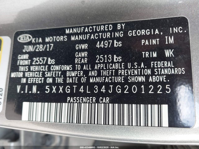 2018 KIA OPTIMA 5XXGT4L34JG201225 Photo 8