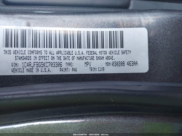 Jeep 2019 2019 1C4RJFBG5KC703306 Image 9