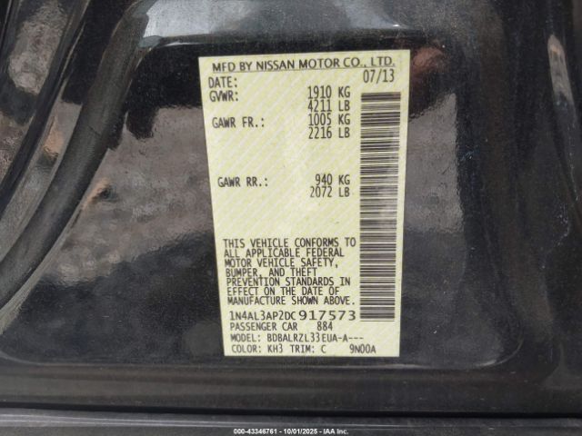 2013 NISSAN ALTIMA 1N4AL3AP2DC917573 Photo 8