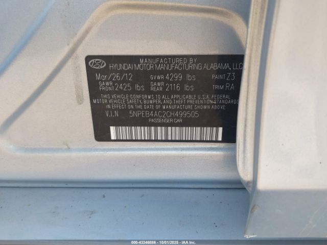 2012 HYUNDAI SONATA 5NPEB4AC2CH499505 Photo 8