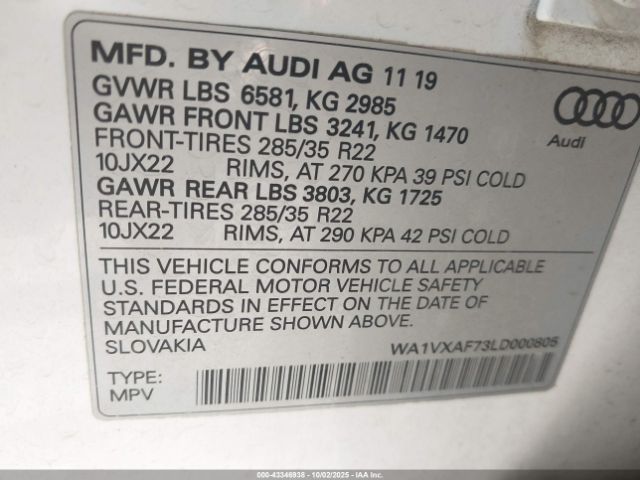 2020 AUDI Q7 WA1VXAF73LD000805 Photo 8