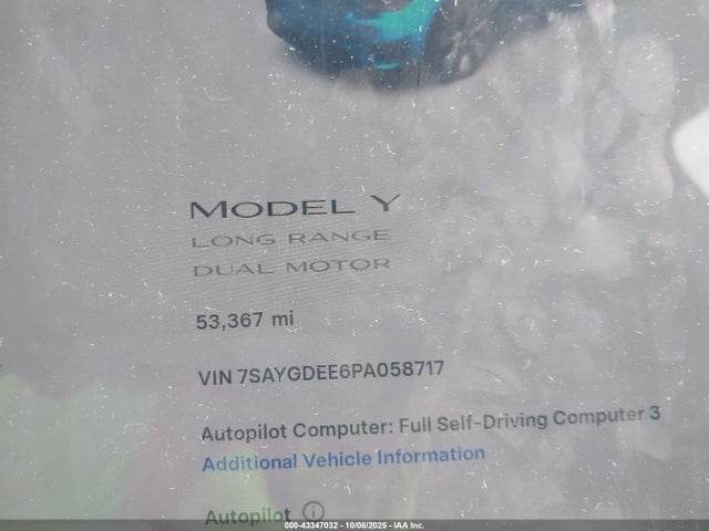 2023 TESLA MODEL Y 7SAYGDEE6PA058717 Photo 6