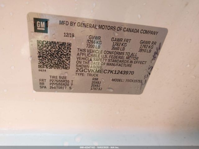 2019 CHEVROLET SILVERADO 1500 LD 2GCVKMEC7K1243970 Photo 8