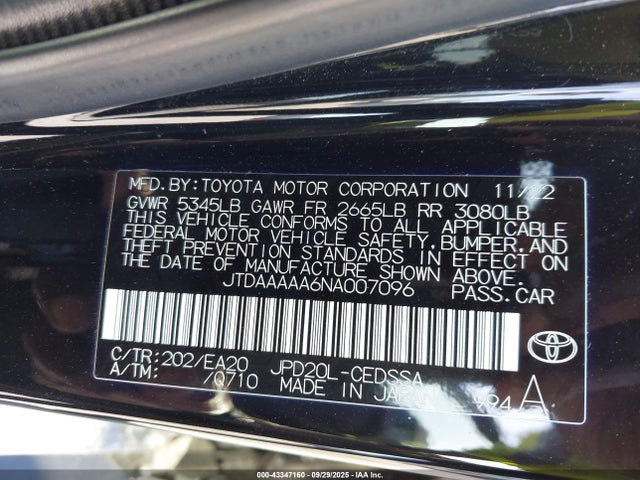 Toyota 3km 2022 JTDAAAAA6NA007096 Image 9